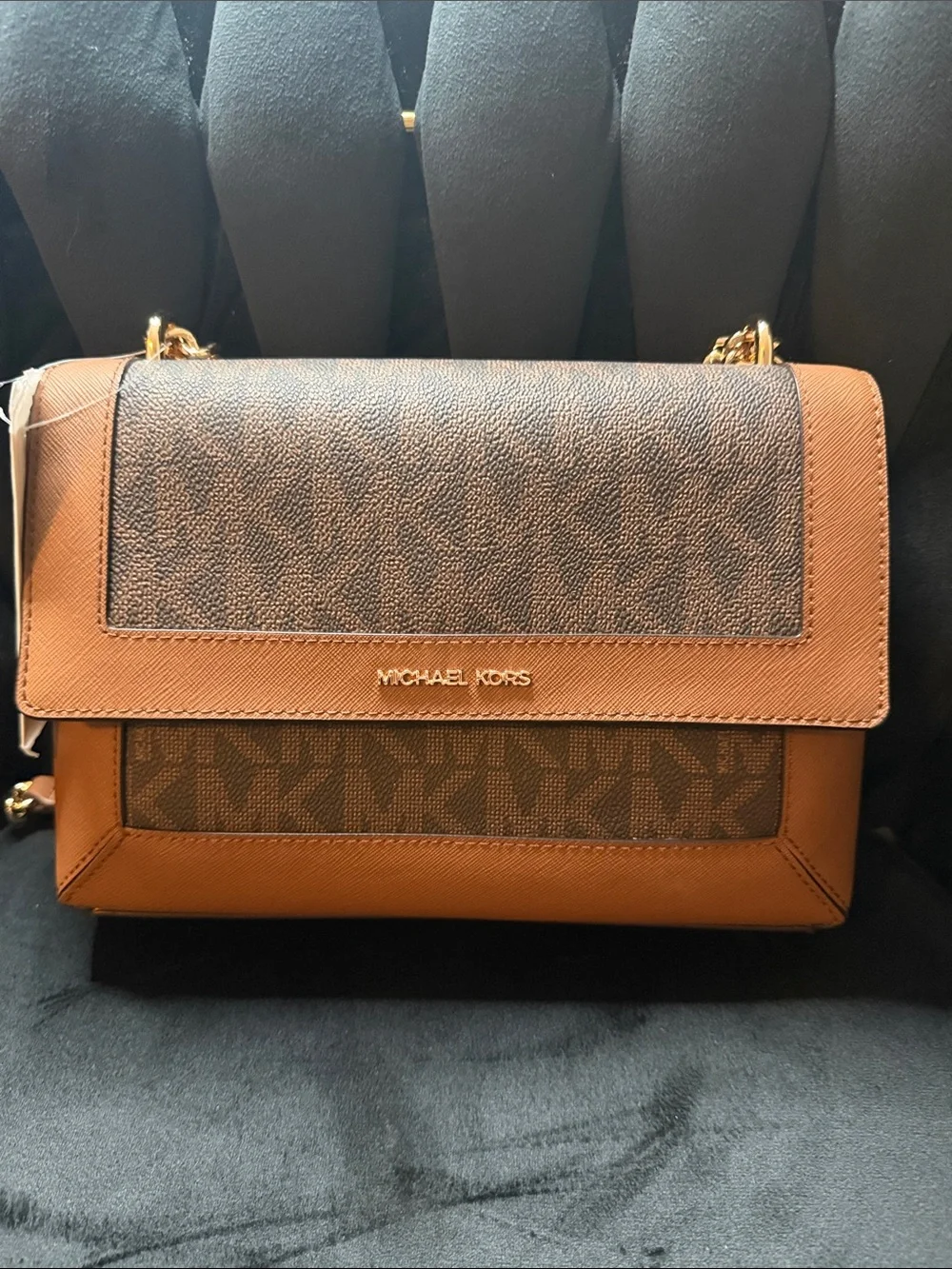 Michael Kors Brown and Dark Brown Logo Crossbody Bag